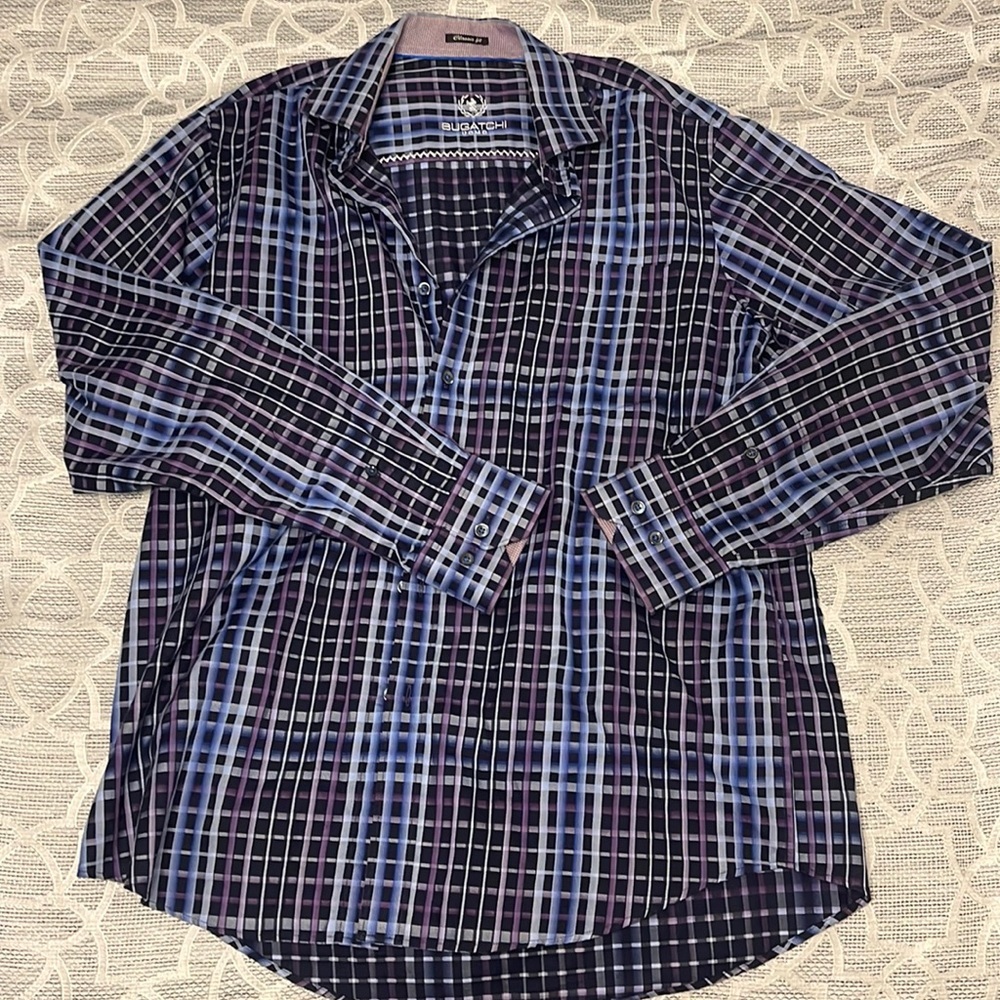 Bugatchi Multicolored Button Down Long Sleeve Shi… - image 1